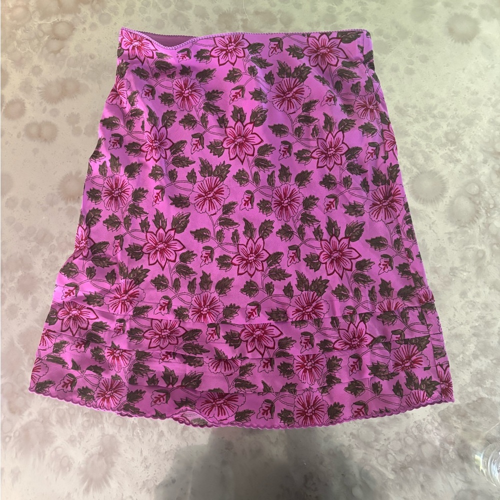 J. Crew Pink Floral A-Line Skirt